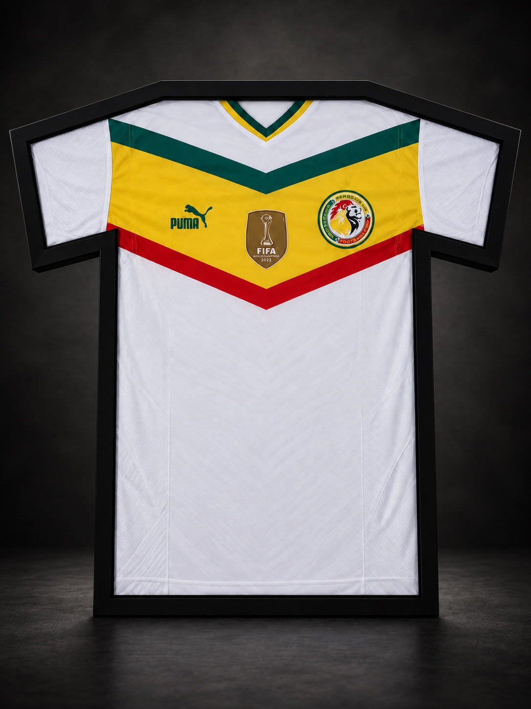Cadre BUSTFRAME avec maillot du Sénégal, LED éteintes